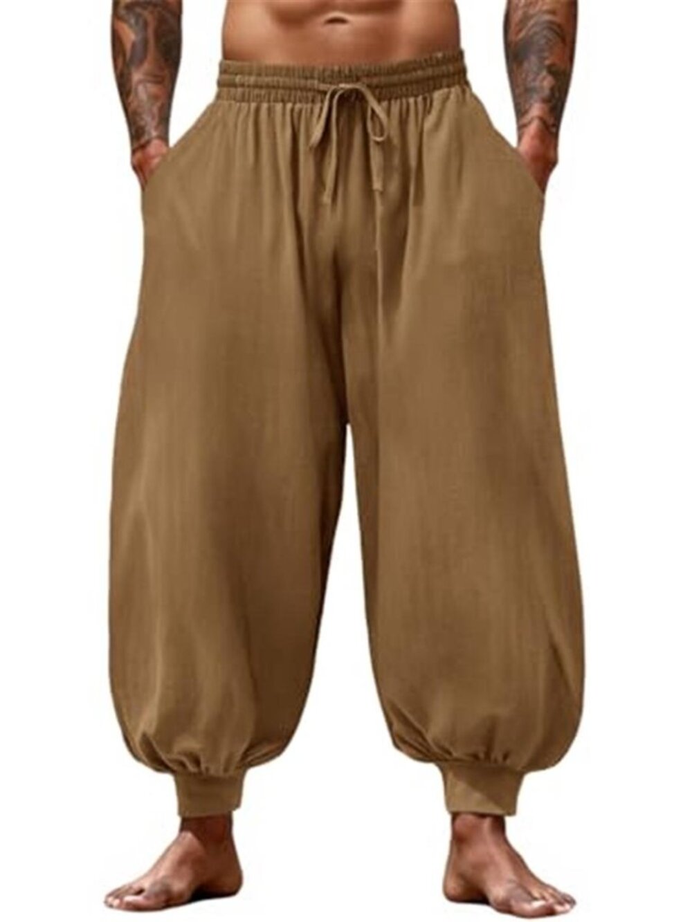 Men's Harem Pants Casual Baggy Trouser Cotton Boho Pants
